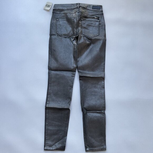 Guess Women’s Skinny Jeans Silver Metallic Foil Super Stretch Size 26 - Picture 8 of 12